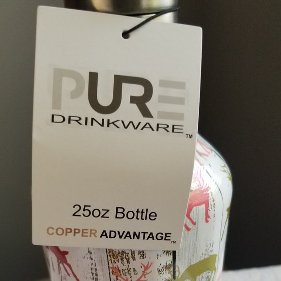 PURE Stainless Steel Deer Pattern 25oz Bottle, Hot/Cold - Picture 2 of 3